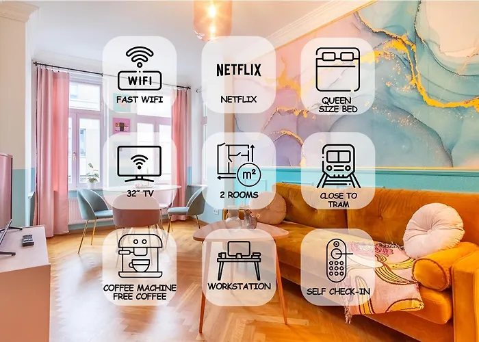 Apartment Colorful, Working Place, Netflix, Sight Seeing *